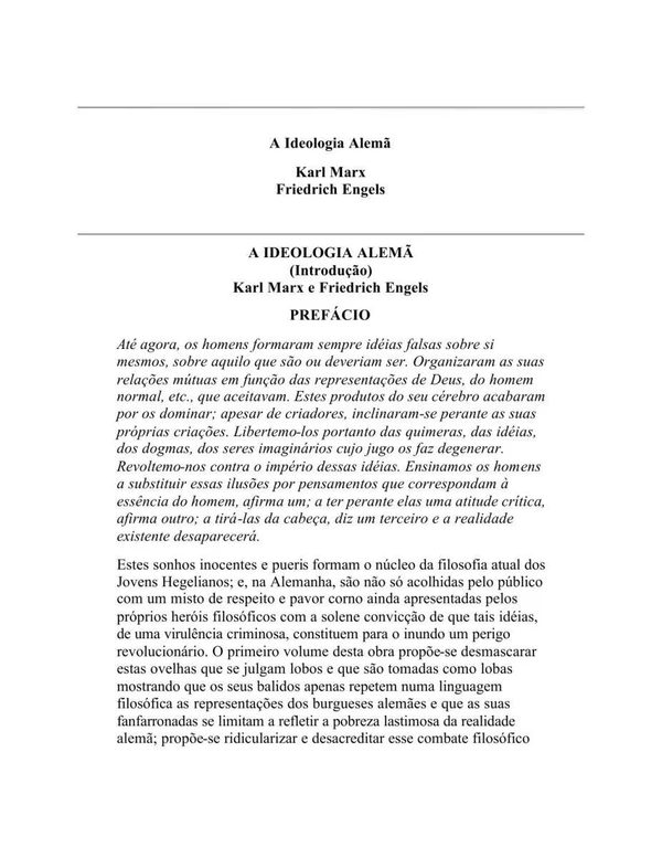 A Ideologia Alemã: Die Deutsche Ideologie