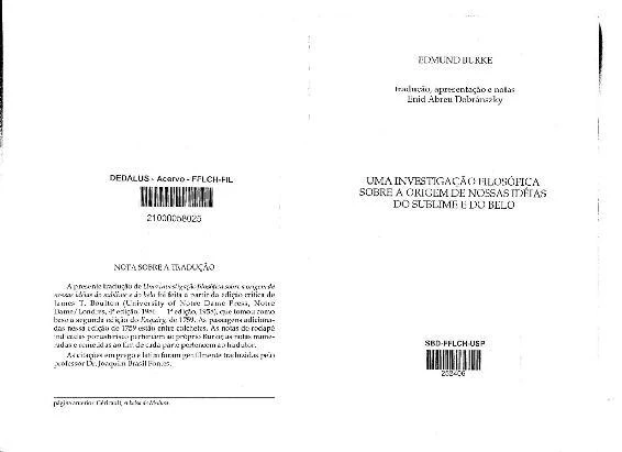 Uma investigação filosófica sobre a origem de nossas idéias do sublime e do belo